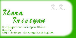 klara kristyan business card