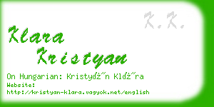 klara kristyan business card